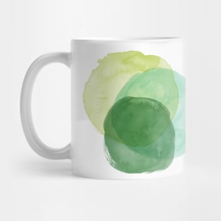 Abstract Watercolor Circles in Green Mug